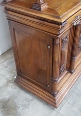 Large Antique French Renaissance Carved Sideboard Buffet Cabinet