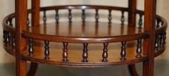 ANTIQUE VICTORIAN 1880 MAHOGANY CUT GLASS CRYSTAL SPINNING DRINKS CABINET TABLE