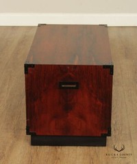 Mid Century Campaign Style Two-Door Rosewood Cabinet