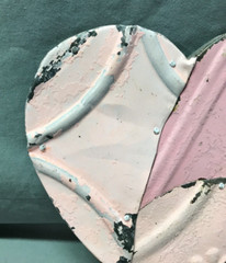 Decorative Salvage Pink Tin Ceiling 8″ Patchwork Metal VTG Heart Old 143-25B