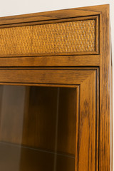 Vintage Henredon Campaign Style China Cabinet | Brass, Glass Shelves, Modular