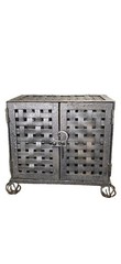 Antique wrought Iron Pie Safe table top Cabinet Pantry Rustic Farmhouse