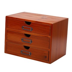 2-Stackable Apothecary Cabinet 3 Drawer Desk Organizer Vintage Library