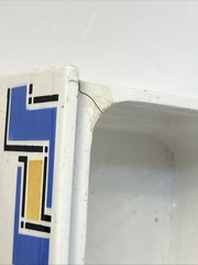 Dutch Delft Thee Spice Cabinet Labeled Drawer Antique Replacement Damaged Cracks