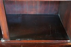 Mid Century Mahogany Stepback China Display Cabinet Hutch Bookcase 68″