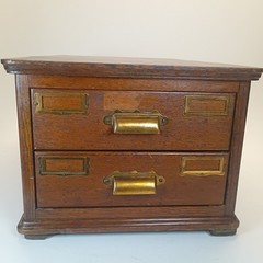 Antique Quarter Sawn Oak 2 Drawer Library Card Catalog File Cabinet Stackable
