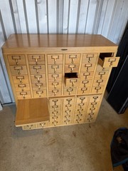 Antique Complete 60 Drawer Remington Rand Library Card File