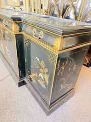 Karges Chinoiserie Decorated Breakfront China Display Cabinet