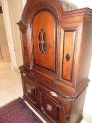 Antique Hutch Cabinet Cupboard Arched Bookcase Deco Jacobean Biedermeier Curved