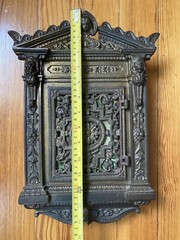 Antique Renaissance Style Wall Safe Bronze Wall Mount Cabinet Lock Box Lions