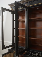 72980: HICKORY WHITE Regency Black & Gold Breakfront Bookcase