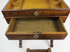 Antique Edwardian Desk Cabinet Quilting Writing Table Gorgeous Exquisite