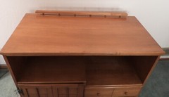 Mid Century Mod American Solid Rock Maple Shutter Door Cabinet Hifi Console Bar