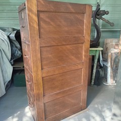 Antique Oak 4-Drawer Filing Cabinet Library Bureau for a Corner