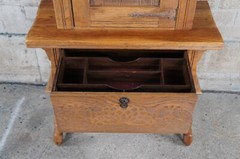 Antique Kuchins Oak Arts & Crafts Drybar Console China Cabinet Cupboard Hutch