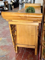 Chinese Altar Styled Sideboard, Cabinet Or Dry Bar, 71.5″ Wide x 36.75″ Tall