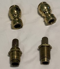 (2) Brass-RSW PB Bib Big Screw Hubs & (2) VCx30 Stem Extensions-Cabinet/Dresser
