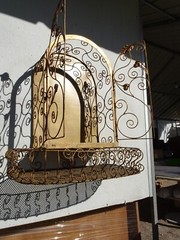 ART NOUVEAU DISPLAY CABINET NICHE WALL ART WROUGHT IRON RARE 1900 HOUSE ALTAR
