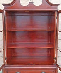 Antique Vintage Mahogany Wood China Cabinet Federal Chippendale Bookcase Hutch