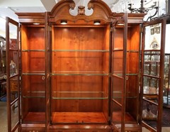 Henredon Aston Court Burl Wood Beveled Glass Bookcase China Cabinet Breakfront