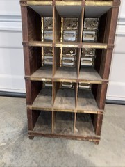 Antique Post Office Boxes Metal Cabinet Vintage United States P.O. Box 24 Door