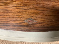 Antique Painted Oak Round China Cabinet Painted Soft Green Original Glass
