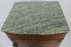 Cabinet Side table Night stand Queen Anne Style Wood Marble Inlay Butterflies
