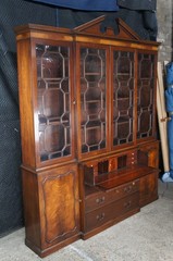 Baker Manor House English George III Mahogany Breakfront China Cabinet Bookcase