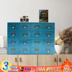 16 Drawers Apothecary Cabinet Library Card Catalog Cabinet Tabletop Vintage Apot