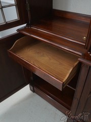 72383: JOHN WIDDICOMB Vintage Walnut Gothic Design Breakfront Display Bookcase