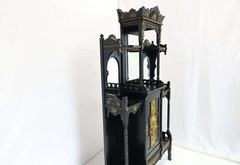 Beautiful Louis XVI Black and Gold French Cabinet (43″ x 12″ x 76″)