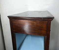 Antique Edwardian Mahogany Glass Display Curio Cabinet Queen Anne Chippendale