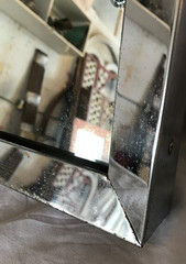 VTG 1960’s Deco Metal Chrome 11X24 Mirrored Recessed Cabinet Old 319-26B