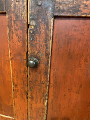 American Stepback Cupboard, 19th Century, Original Red Paint, York County PA