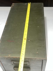 🇺🇸Rare Antique Military Green Wood Globe Wernicke Card Index Drawer W-15-146