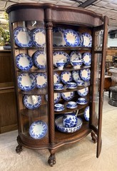 Exceptional American Antique Quartersawn Oak China Curio Cabinet Bookcase 1880