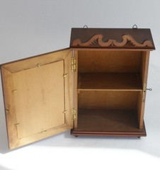 Art Nouveau Dutch Wooden Cabinet Antique Chip Carved Chest Folk Art Apothecary