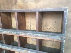 Antique Wood Primitive Cubby Cabinet General Store Rare