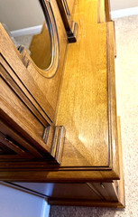 Karges Furniture Fruitwood Provincial Breakfront China Cabinet