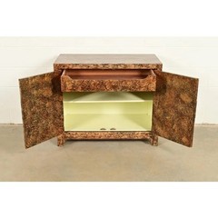 Henredon Mid-Century Hollywood Regency Chinoiserie Faux Tortoise Shell Cabinet