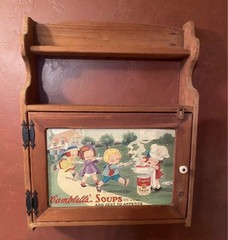 VTG Solid Wood Campbell’s Soup Hanging Cabinet Cupboard