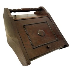 Antique English Oak Coal Bin or Kindling Storage