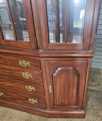 HENKEL HARRIS Wild Cherry China Breakfront Bookcase or Cabinet made in Virginia