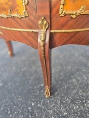 Vintage French Louis XVI Vitrine Curio Display Cabinet w Brass Ormolu