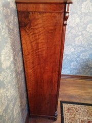 Antique Furniture: Biedermeir Walnut Bookcase China Hutch with glass front doors