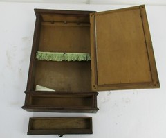 Kitchen Medicine Apothecary Bathroom Cabinet Glass Ornate Carved Wood Vintage