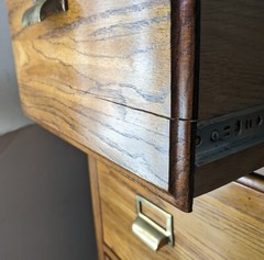 Vintage National Mt. Airy Solid Oak Wood 4-Drawer File Cabinet Mission Style