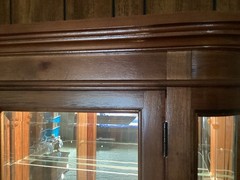 Pulaski Traditional Brown Wood Glass Curio Cabinet with 4 Shelves and Glass Door