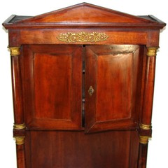 Rare Antique French Napoleon Era 33.5″ Table Cabinet, Empire Style & Bronze