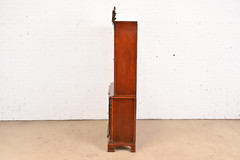 Bernhardt Georgian Carved Mahogany Breakfront Bookcase Cabinet